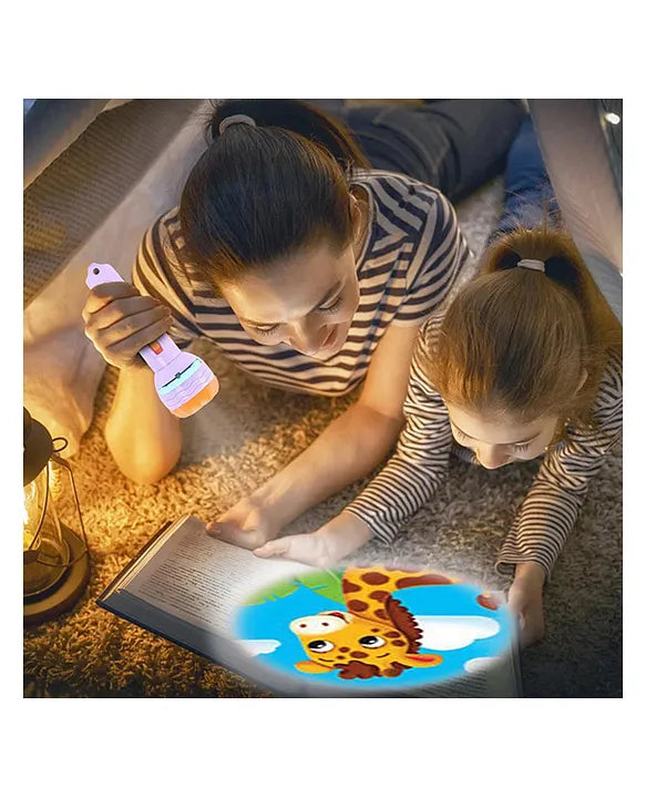 Mini Projector 3 Slides 24 Patterns Flashlight Torch For Kids