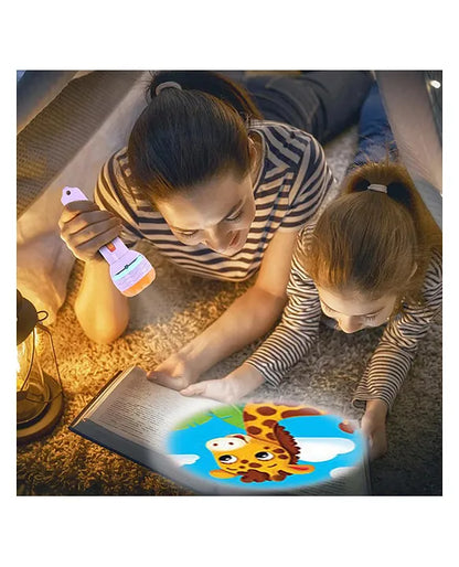 Mini Projector 3 Slides 24 Patterns Flashlight Torch For Kids