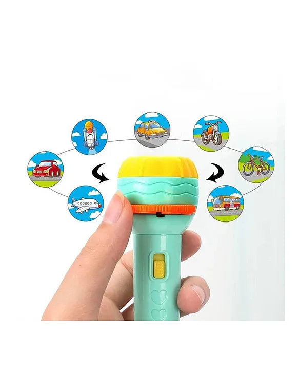 Mini Projector 3 Slides 24 Patterns Flashlight Torch For Kids