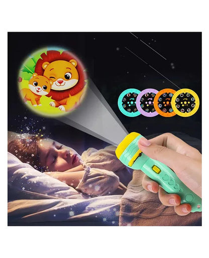 Mini Projector 3 Slides 24 Patterns Flashlight Torch For Kids